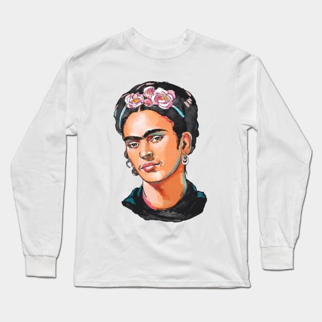 Frida Kahlo - artist and icon Long Sleeve T-Shirt by pastanaut